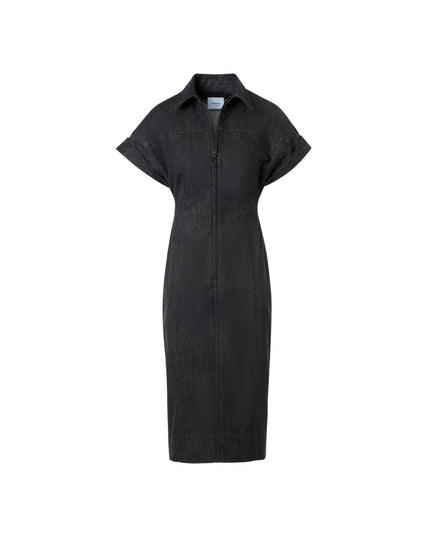 DENIM MIDI DRESS WITH POLO COLLAR