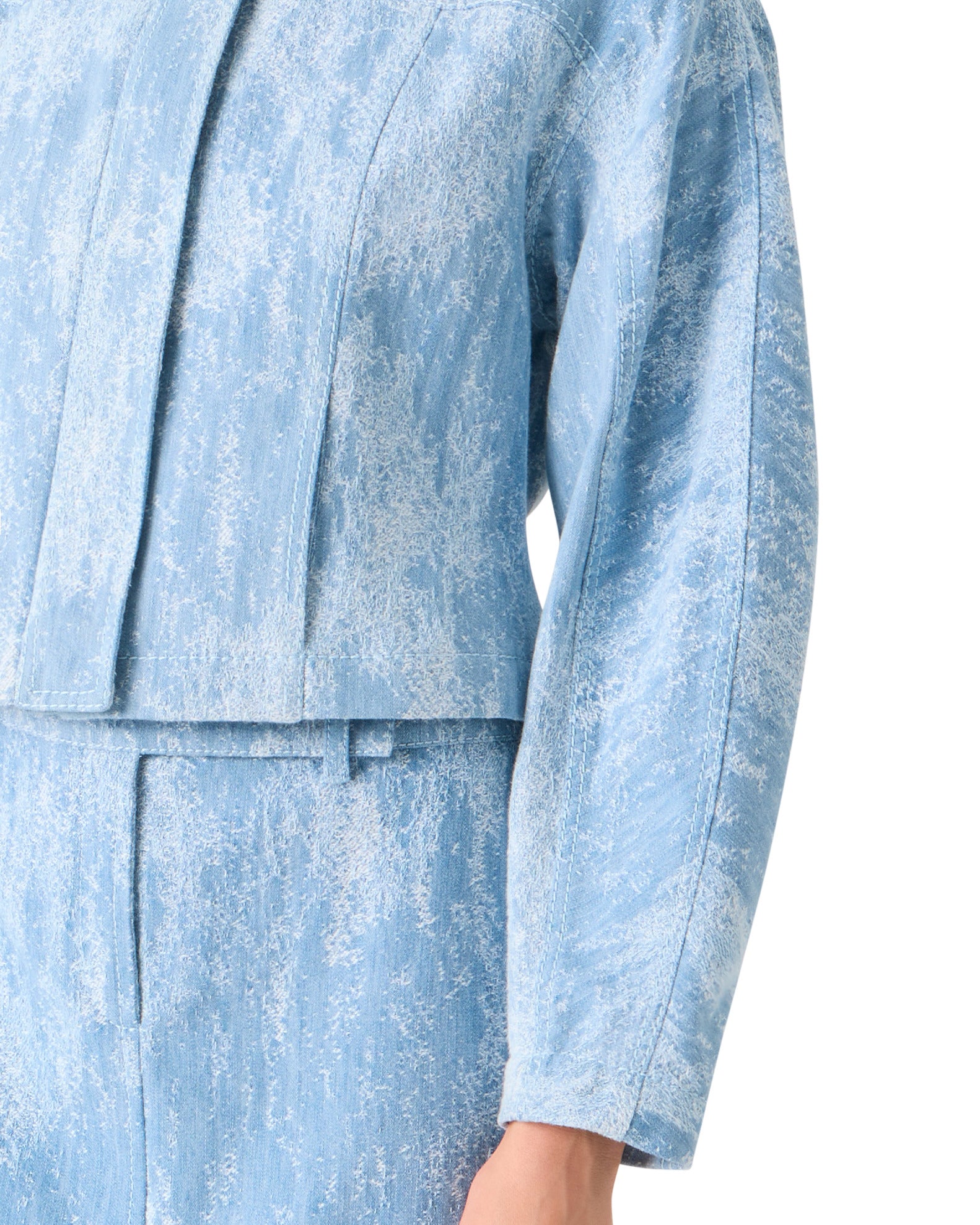 WASHED JACQUARD DENIM JACKET