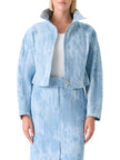 WASHED JACQUARD DENIM JACKET