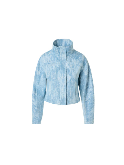 WASHED JACQUARD DENIM JACKET