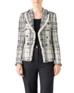 FRINGE BOUCLE TWEED DOUBLE BREASTED BLAZER