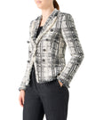 FRINGE BOUCLE TWEED DOUBLE BREASTED BLAZER