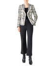 FRINGE BOUCLE TWEED DOUBLE BREASTED BLAZER