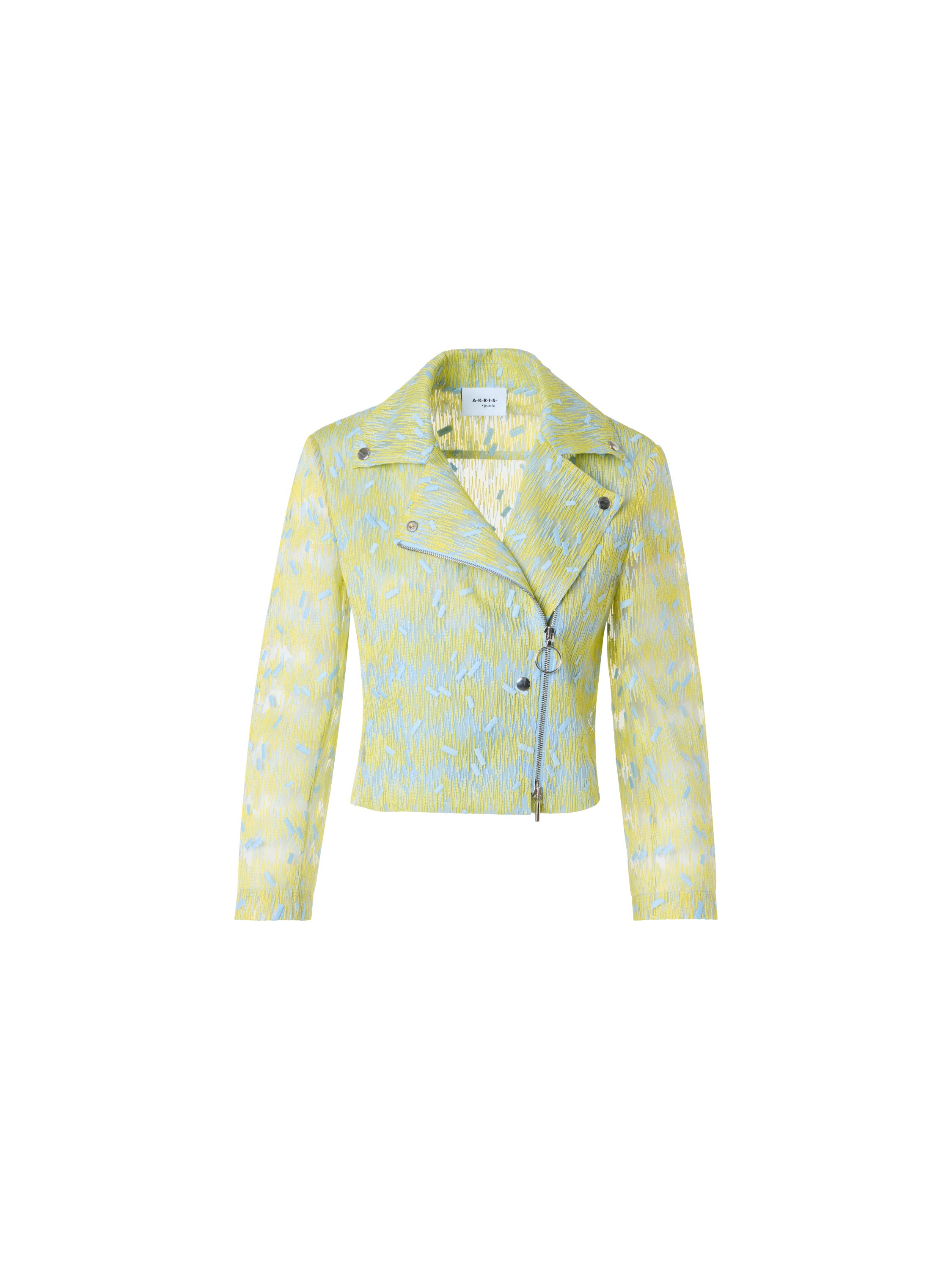 SCRIBBLE DOT CROPPED BIKER JACKET