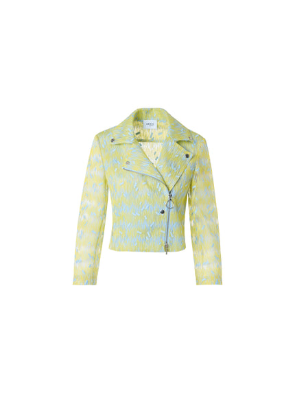SCRIBBLE DOT CROPPED BIKER JACKET