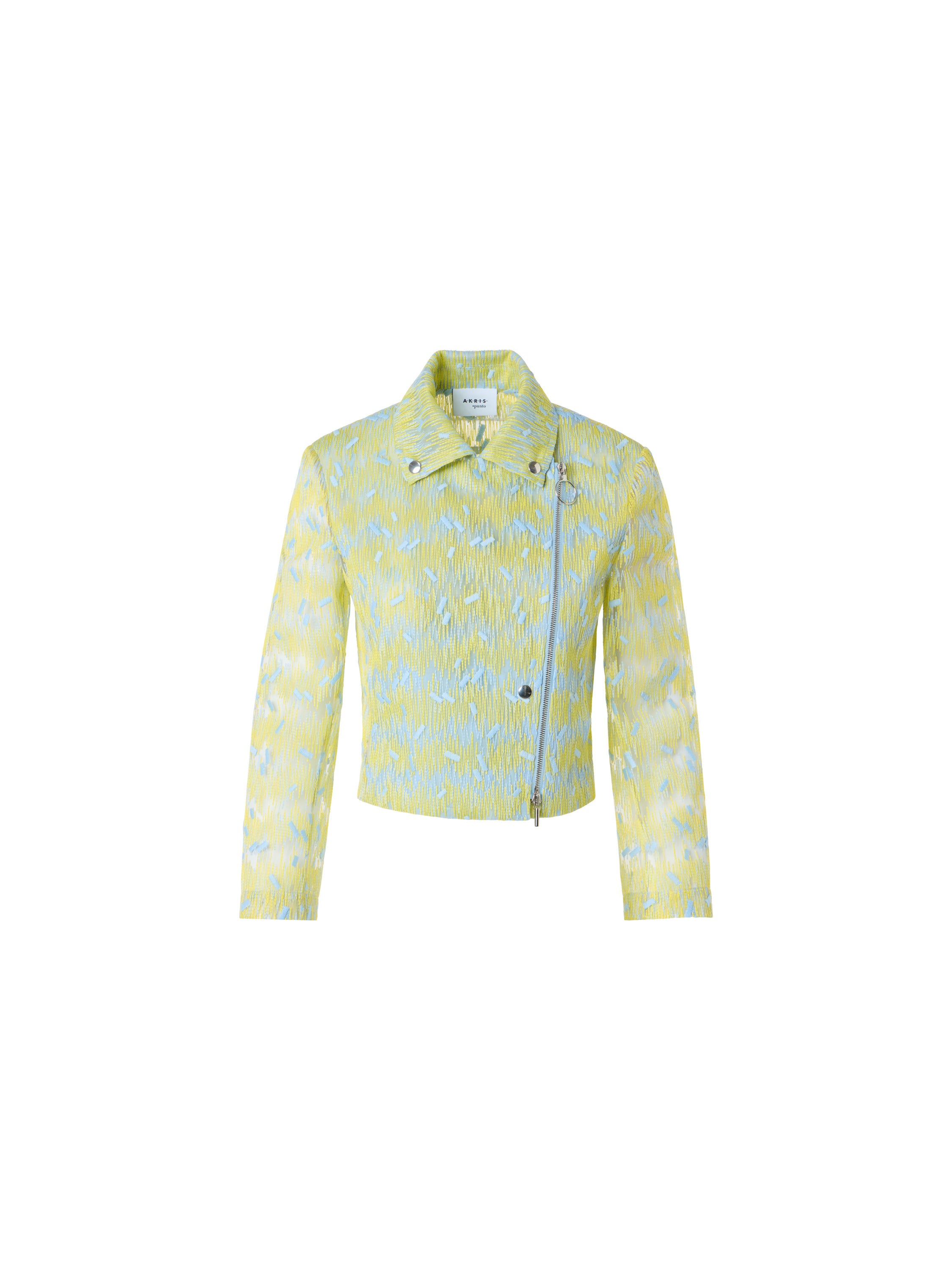 SCRIBBLE DOT CROPPED BIKER JACKET