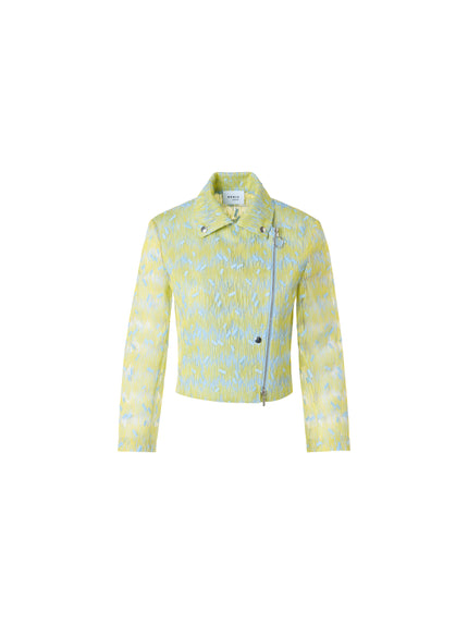 SCRIBBLE DOT CROPPED BIKER JACKET