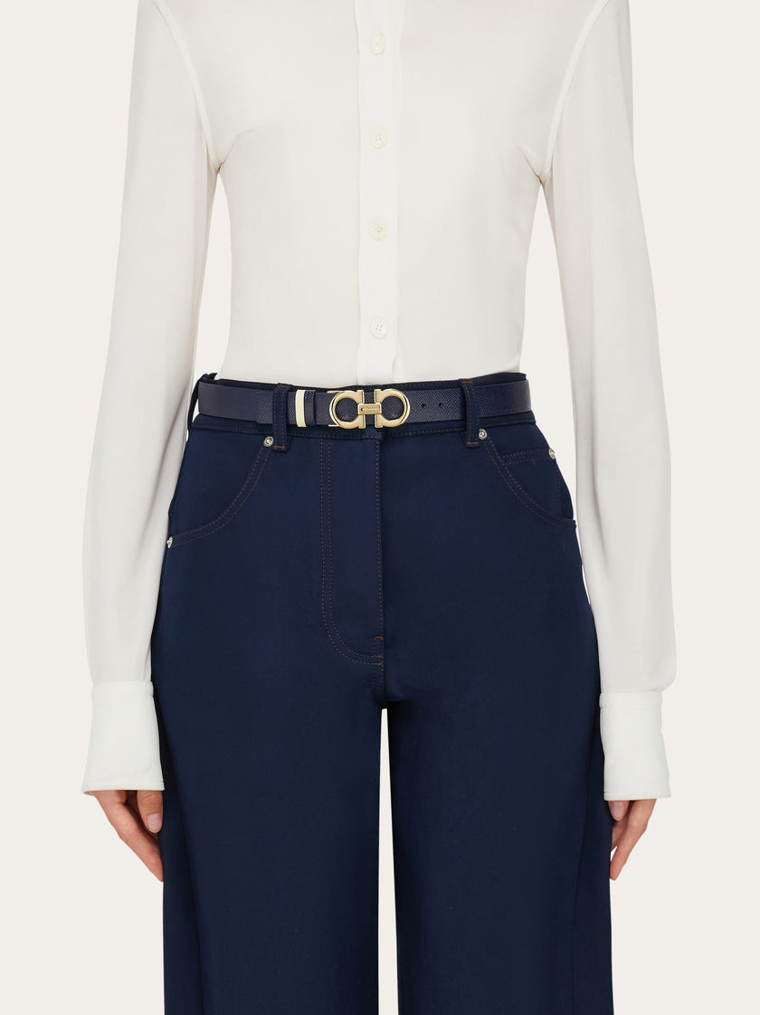 REVERSIBLE AND ADJUSTABLE GANCINI BELT IN MIDNIGHT