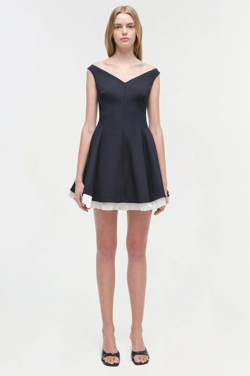 DOROTHIE PLEATED COMBO MINI DRESS