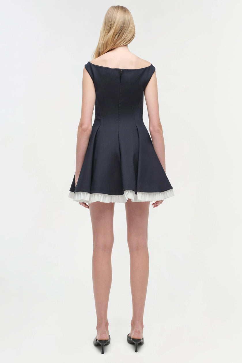 DOROTHIE PLEATED COMBO MINI DRESS