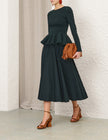 POPLIN MIDI SKIRT IN BOTTLE GREEN