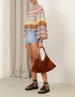 COCO STRIPE BELL SLEEVE TOP