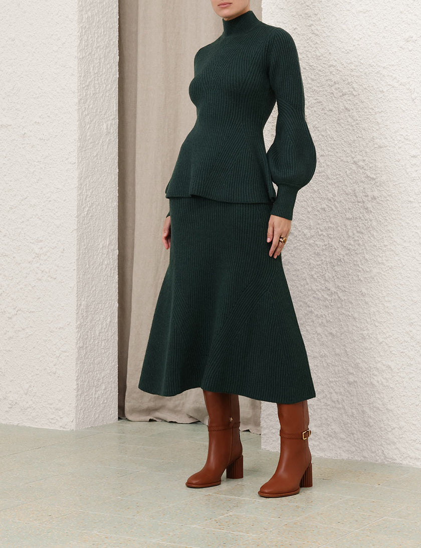 HYPNOTIC RIB MIDI SKIRT