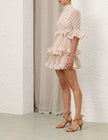 PLEATED SLEEVED MINI DRESS