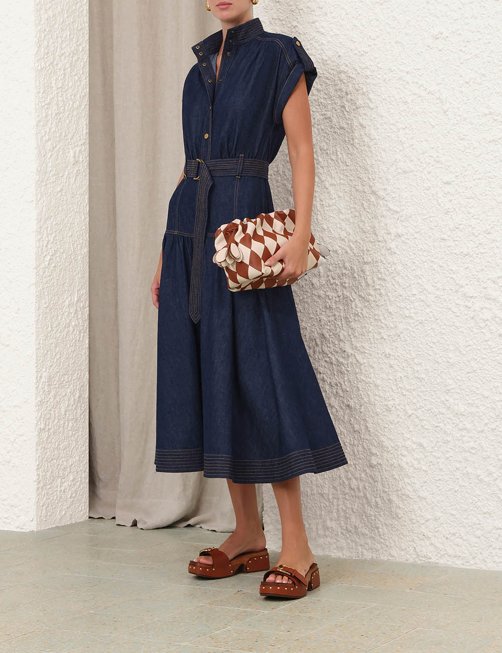 DENIM MIDI DRESS