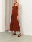 INDRA METALLIC HALTER DRESS