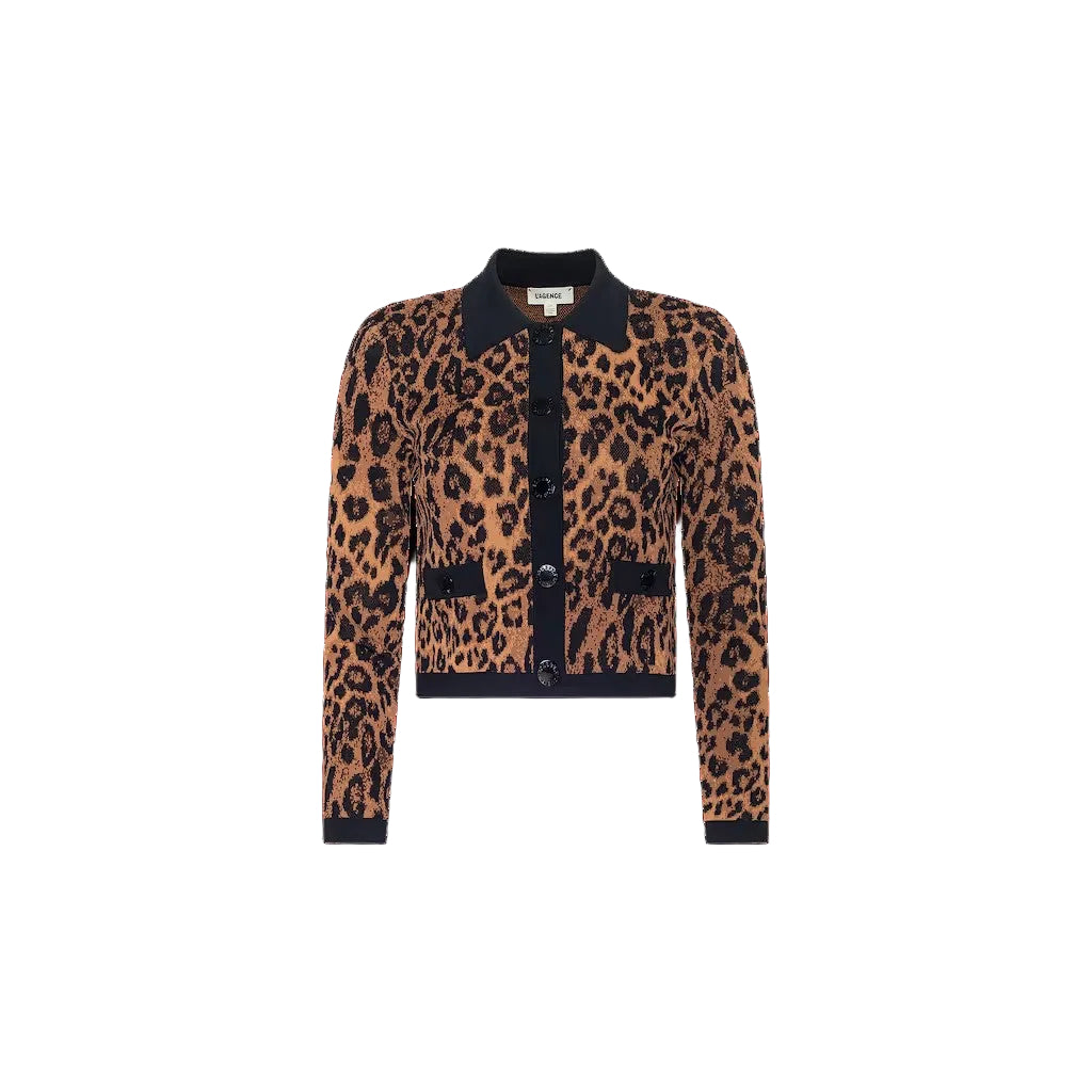 OSIRIS JACQUARD CARDIGAN IN JAVAN LEOPARD