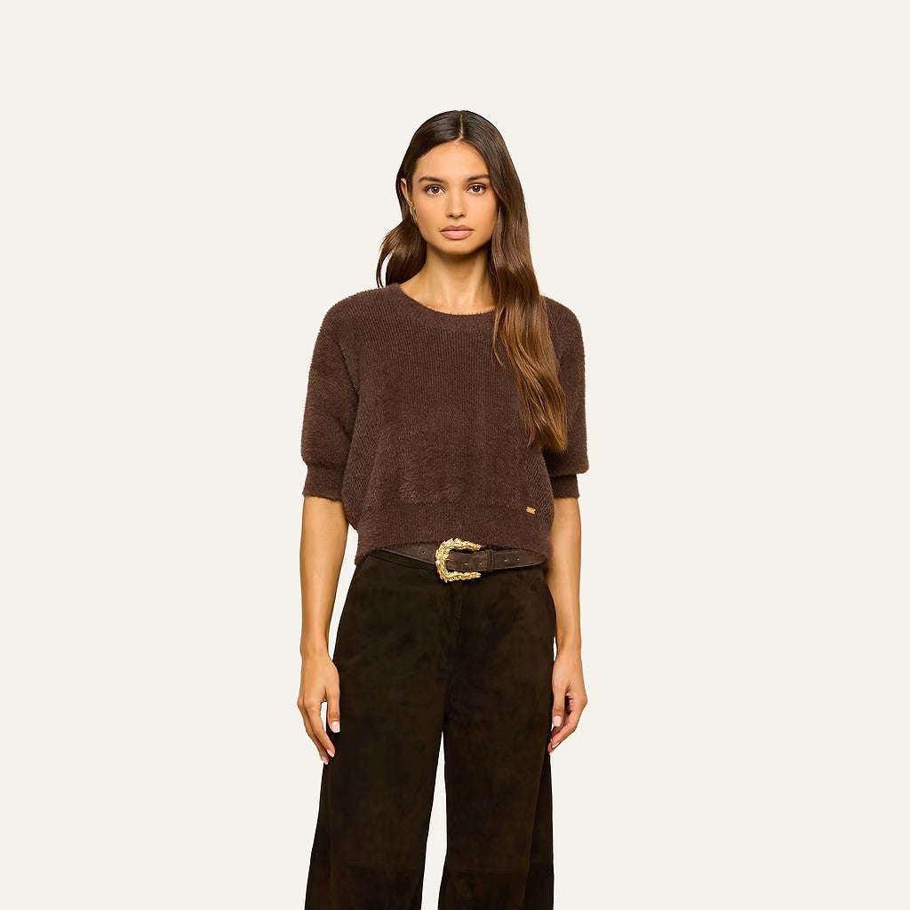GUINEVERE CROPPED PULLOVER IN JAVA