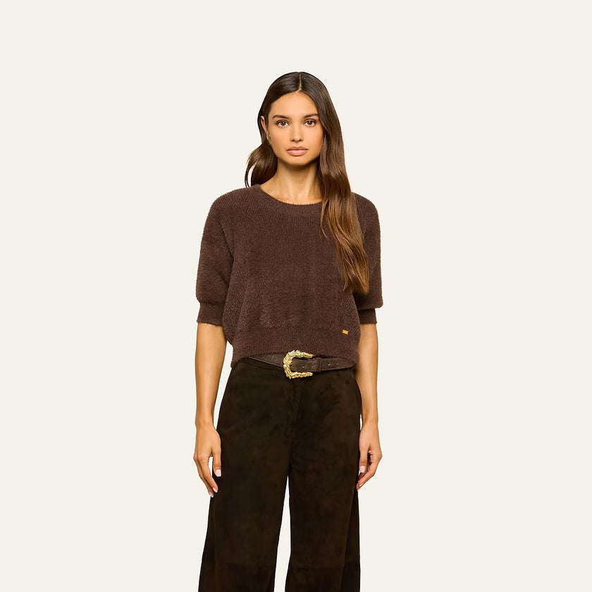 GUINEVERE CROPPED PULLOVER IN JAVA