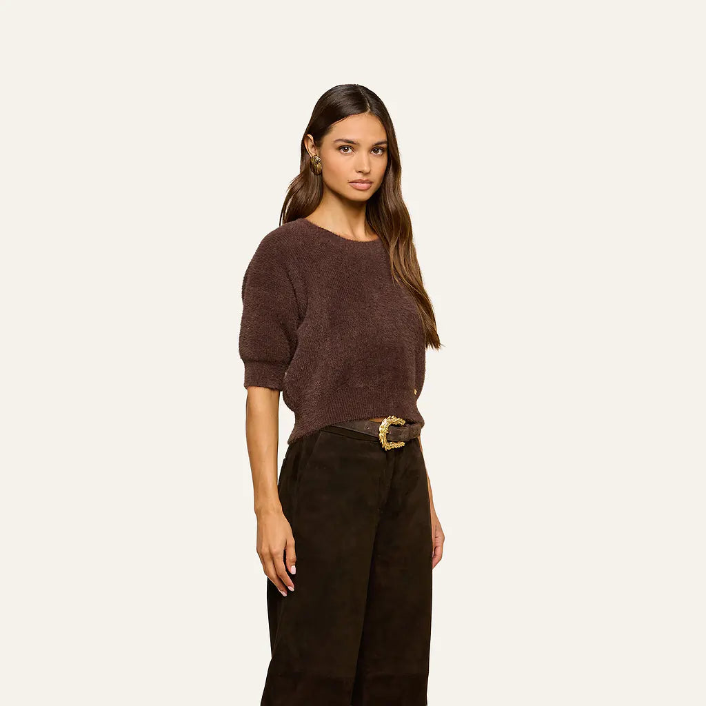 GUINEVERE CROPPED PULLOVER IN JAVA