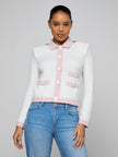 NOMI SATIN BACK CARDIGAN IN MULTI BUTTERFLY JUNGLE