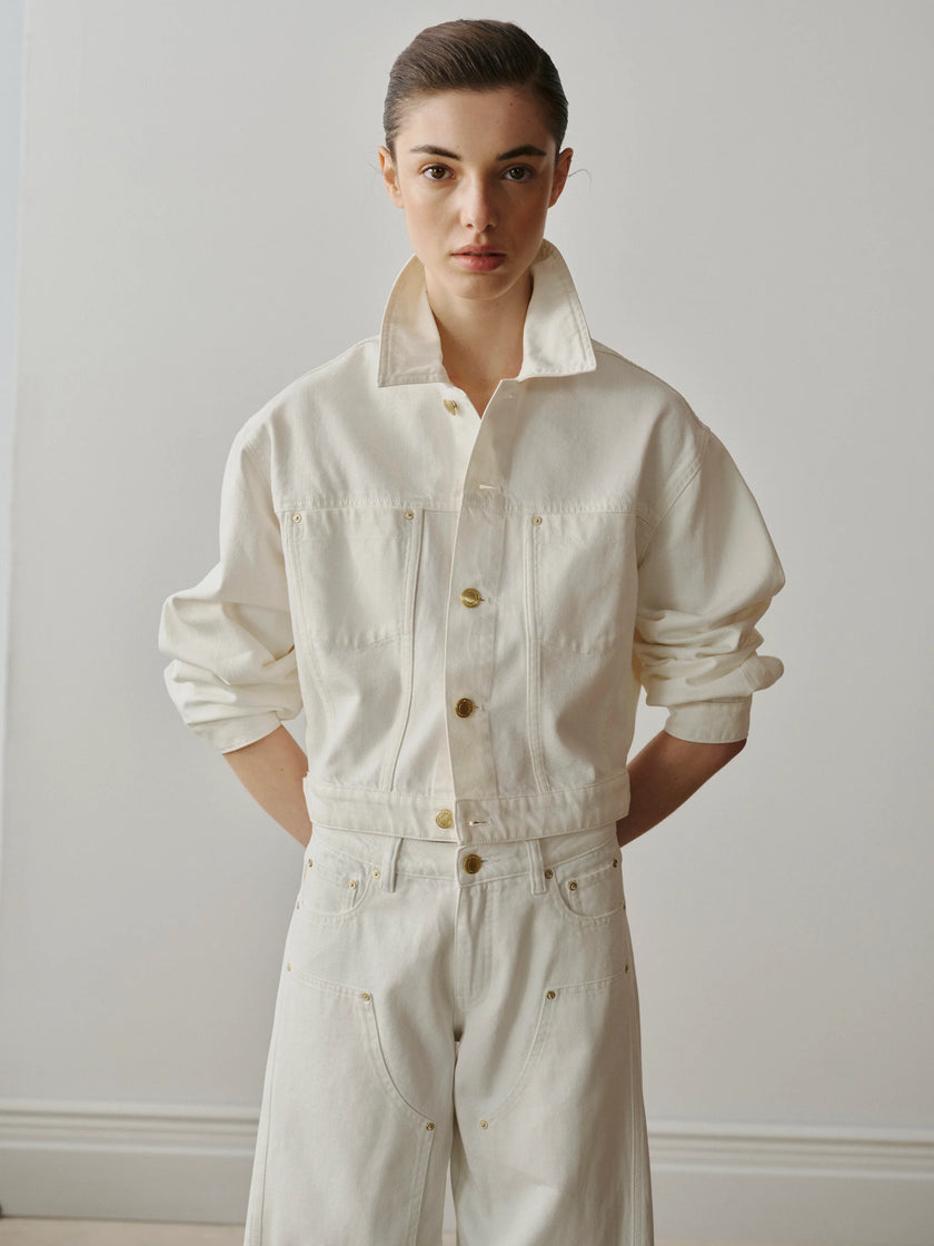 JAMIE DENIM JACKET IN WHITE