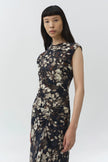 ACACIA DRAPED JERSEY MIDI DRESS