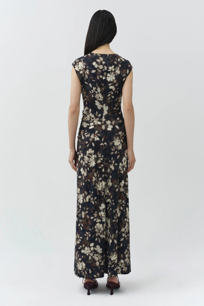 ACACIA DRAPED JERSEY MIDI DRESS