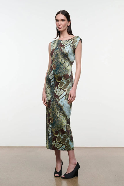 VERONICA DRESS BUTTERFLY MOSS