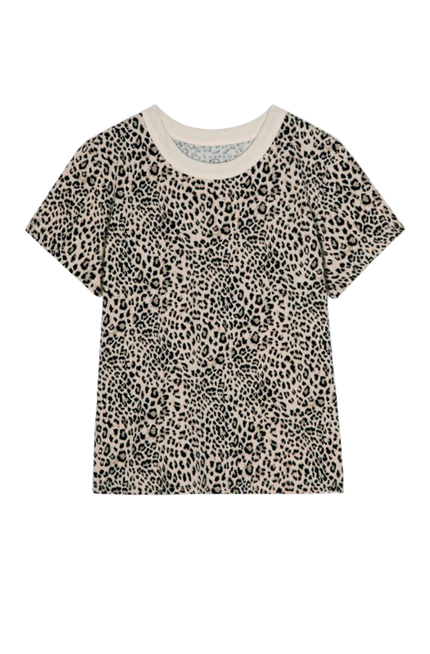 GIRLFRIEND TSHIRT IN ECRU CHEETAH