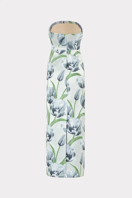 ORION TULIP JACQUARD DRESS IN BLUE