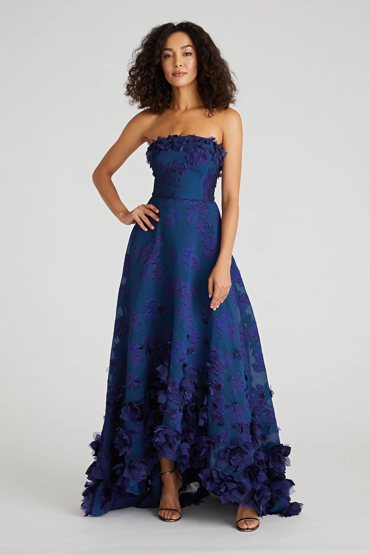 CHARLIE HIGH LOW PETAL GOWN