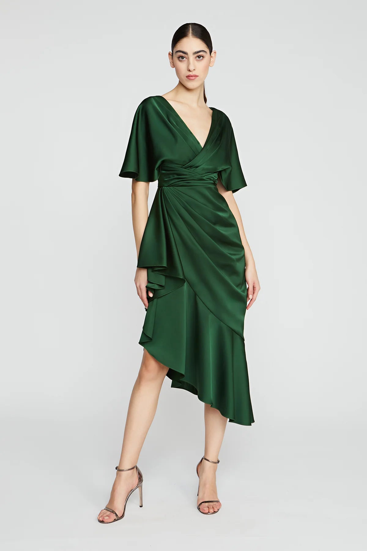 GWEN ASYMMETRICAL RUFFLE DRESS