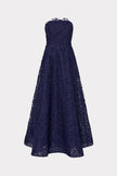 SONJA CURLED LACE STRAPLESS GOWN