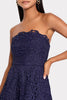 SONJA CURLED LACE STRAPLESS GOWN