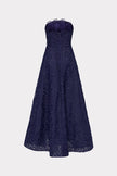 SONJA CURLED LACE STRAPLESS GOWN
