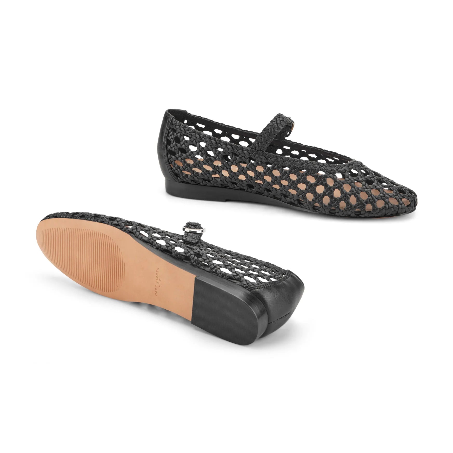 EVONNA WOVEN LEATHER MARY JANE BALLET FLAT