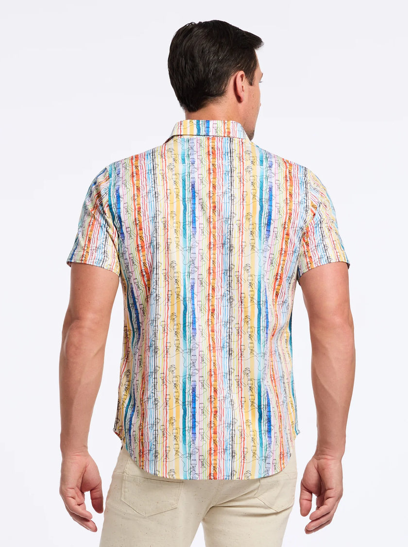 WALK THE LINE SHORT SLEEVE BUTTON DOWN SHIRT