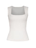 SQUARE NECK TOP INSTASCULPT RIB IN WHITE