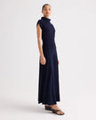 FUNNEL NECK SLEEVELESS TOP IN MERINO WOOL