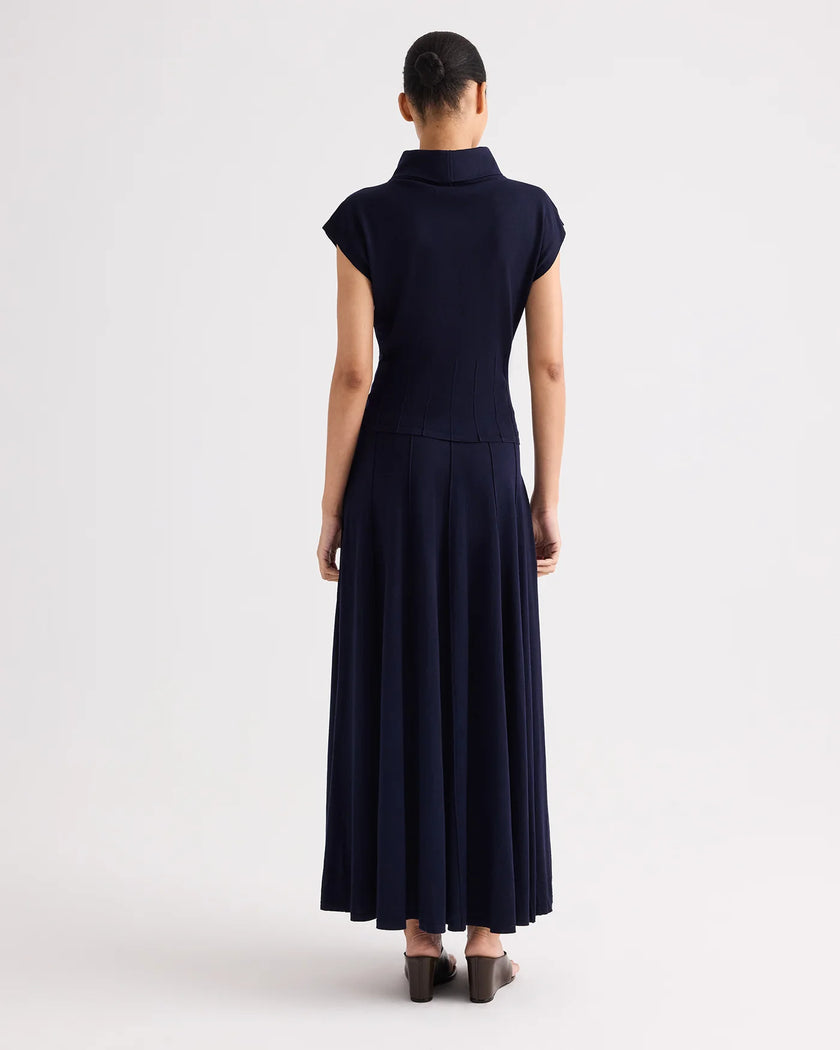 SEAMED MAXI SKIRT IN MERINO WOOL
