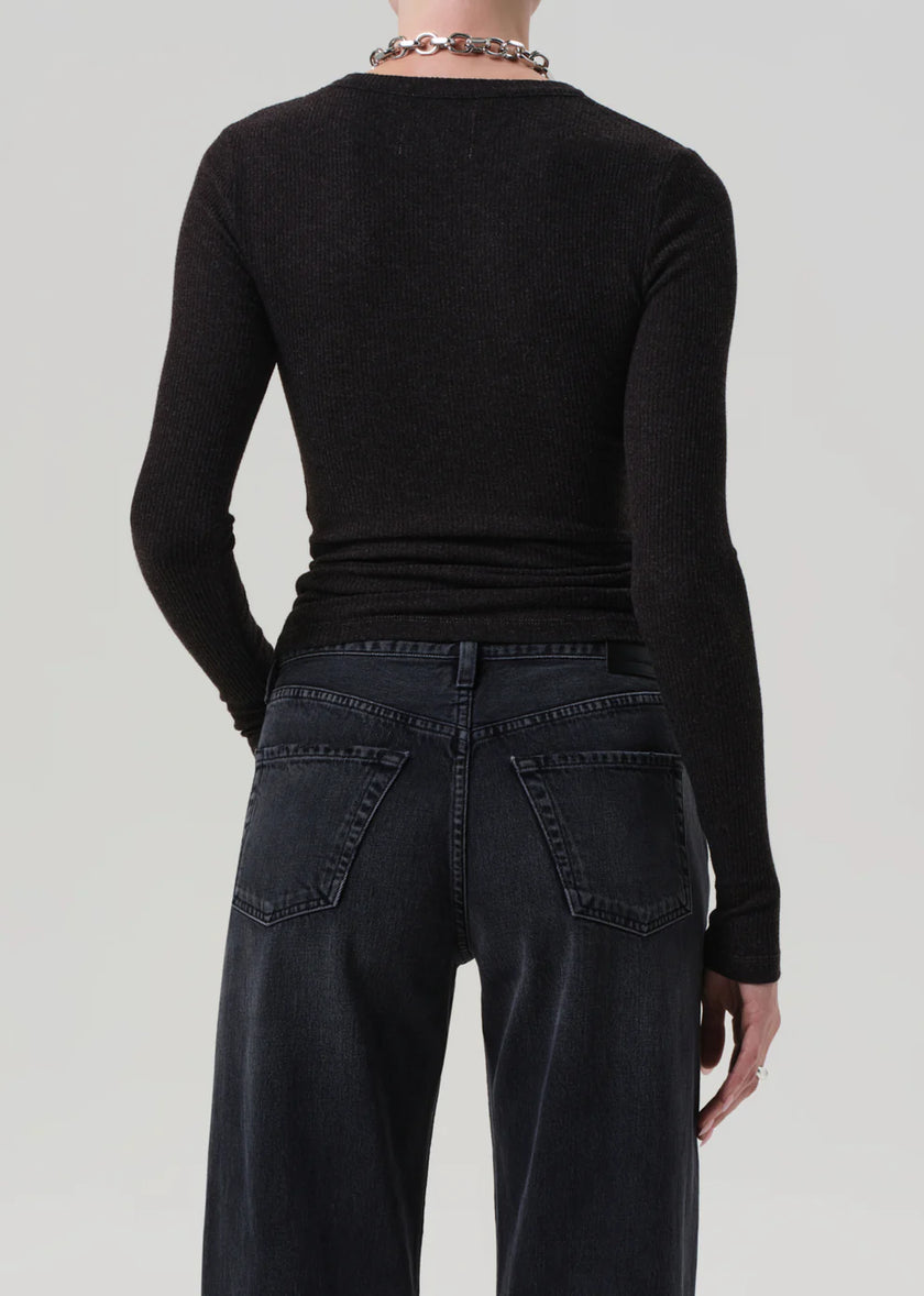 BINA CREWNECK IN HEATHER BROWN