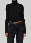 CARADENE RIB TURTLENECK IN BLACK