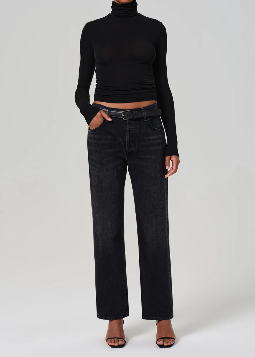 CARADENE RIB TURTLENECK IN BLACK
