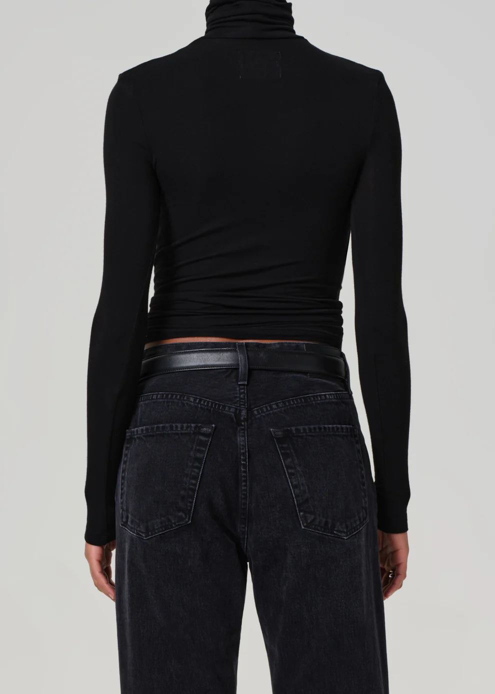 CARADENE RIB TURTLENECK IN BLACK