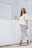 POPPY TOP IN FAUX LEATHER CARRARA