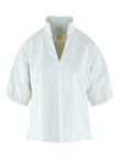 POPPY TOP IN FAUX LEATHER CARRARA