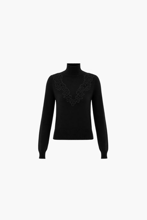 VALIANT MERINO LACE TURTLENECK