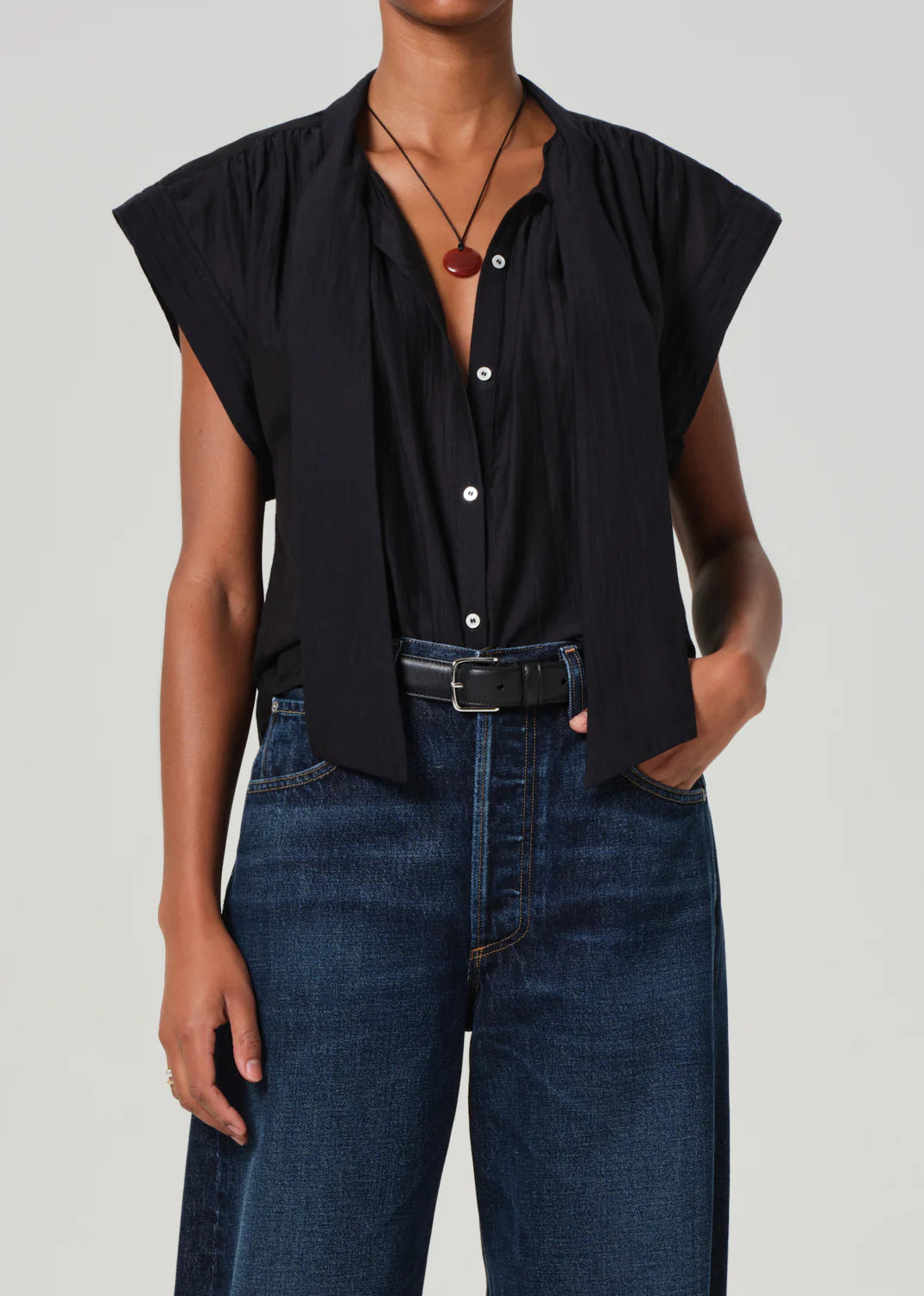 PENNY BLOUSE WITH NECK TIE