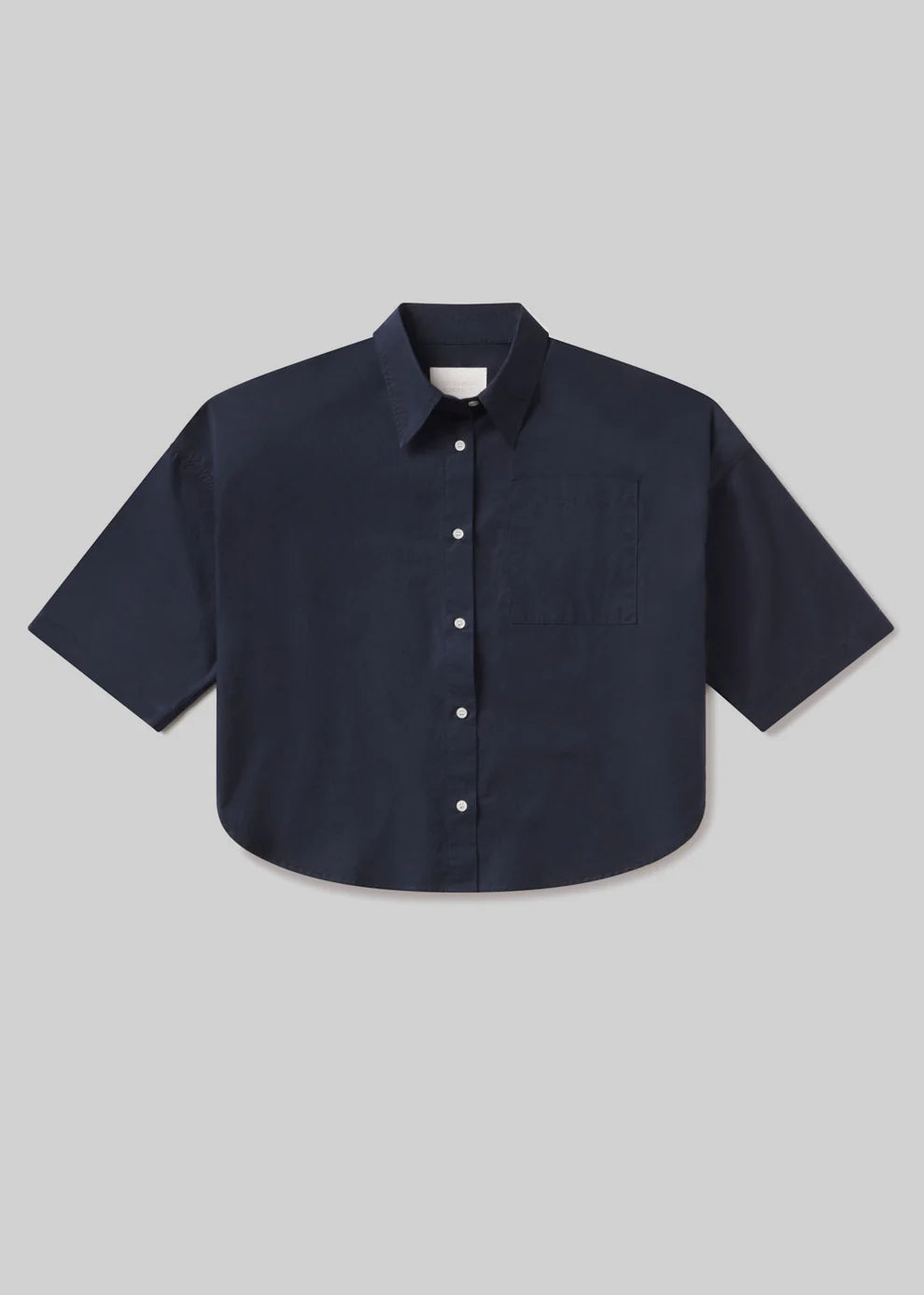 FRANCES CROPPED CAPE BUTTON UP IN NAVY
